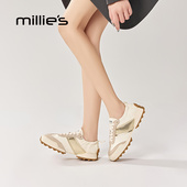 MILLIE 平底 2026春夏华夫阿甘防滑轻便运动小白鞋 S妙丽德训鞋 女款