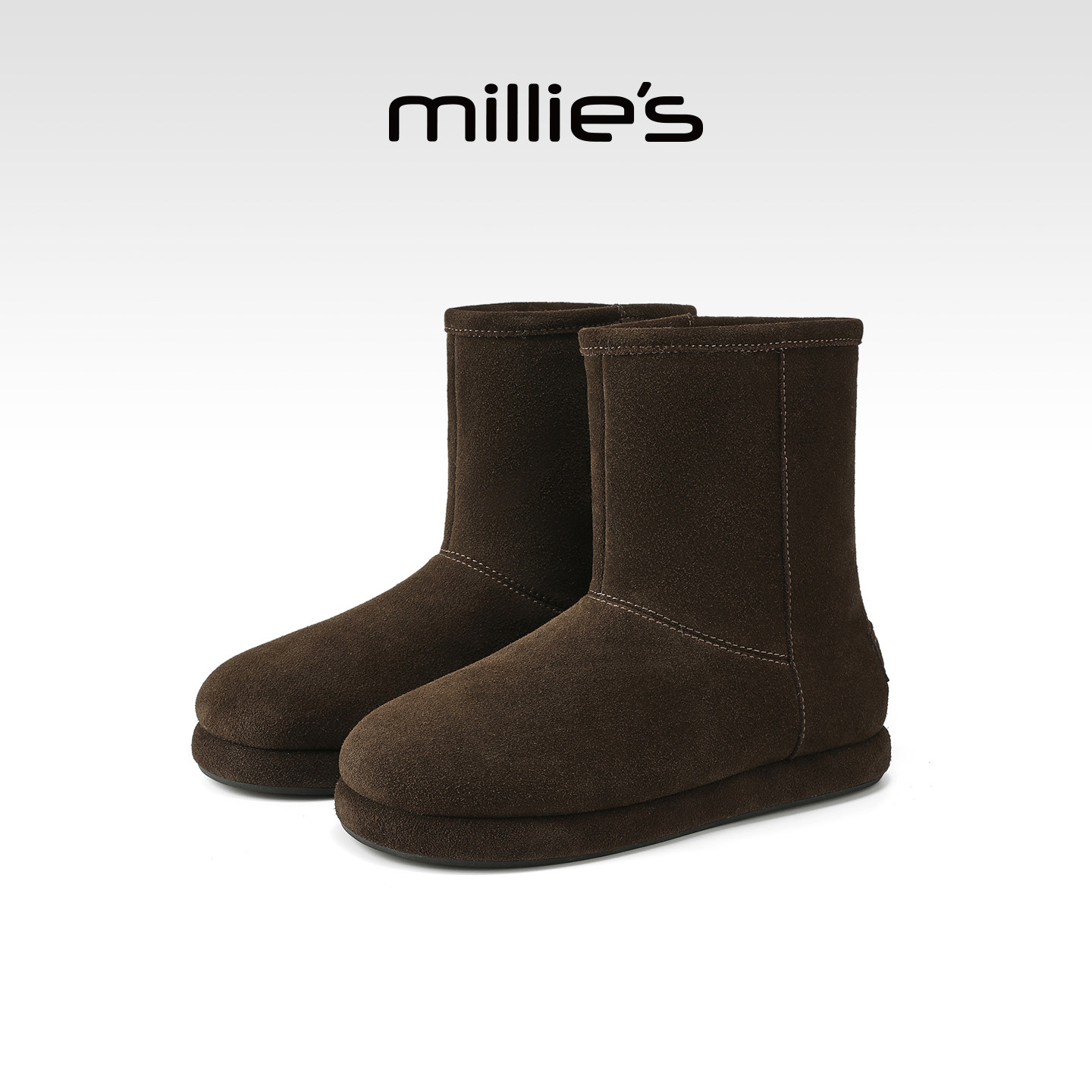 millies妙丽加绒雪地靴女靴