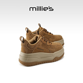 增高棉鞋 millies妙丽厚底时尚 小个子 2025冬季 加棉新款 休闲鞋 女款