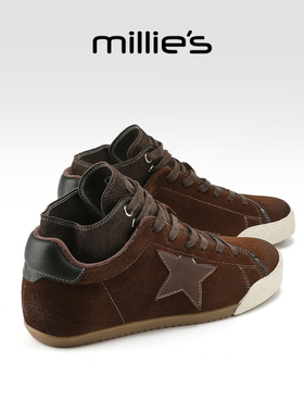 millies妙丽女鞋加绒运动休闲鞋2025冬季新款保暖高帮鞋星星鞋子