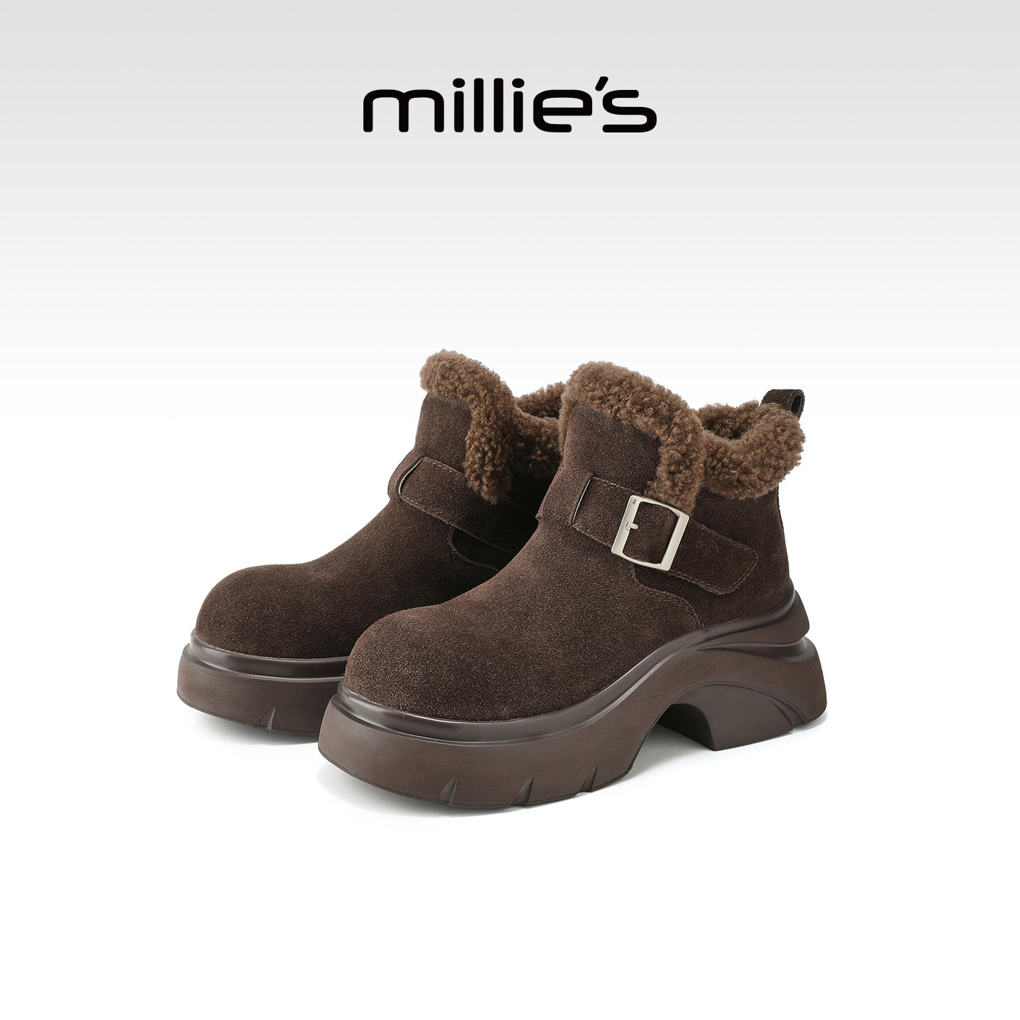 millies妙丽加绒雪地靴女靴