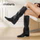 两穿时装 millies妙丽真皮不过膝百搭长筒靴2025年冬季 新款 靴女靴