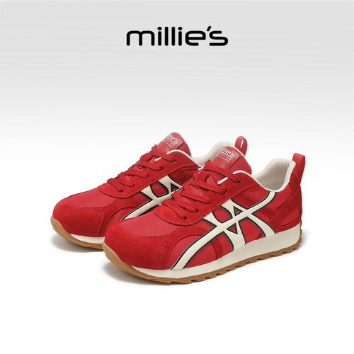 millies妙丽深口单鞋红色德训鞋