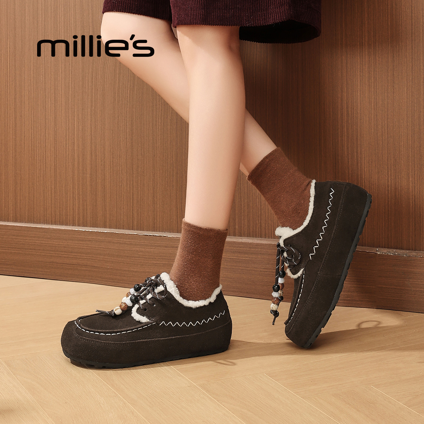 millies妙丽勃肯鞋加绒保暖棉鞋