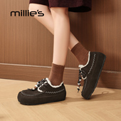 加绒加厚保暖棉鞋 2025年冬季 新款 millies妙丽勃肯鞋 复古休闲鞋 子