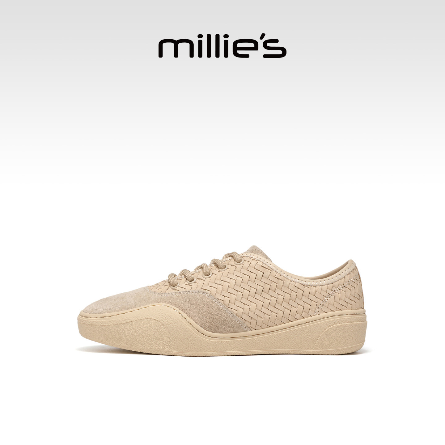 MILLIE'S/妙丽复古德训鞋女款春季新款平底百搭软底休闲鞋平底鞋,女鞋,时尚休闲鞋,淘宝优惠券,粉丝福利购,淘宝优惠卷