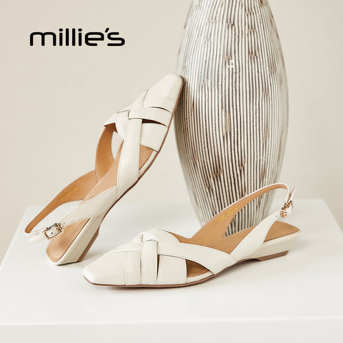 millies妙丽后绊带凉鞋不累脚