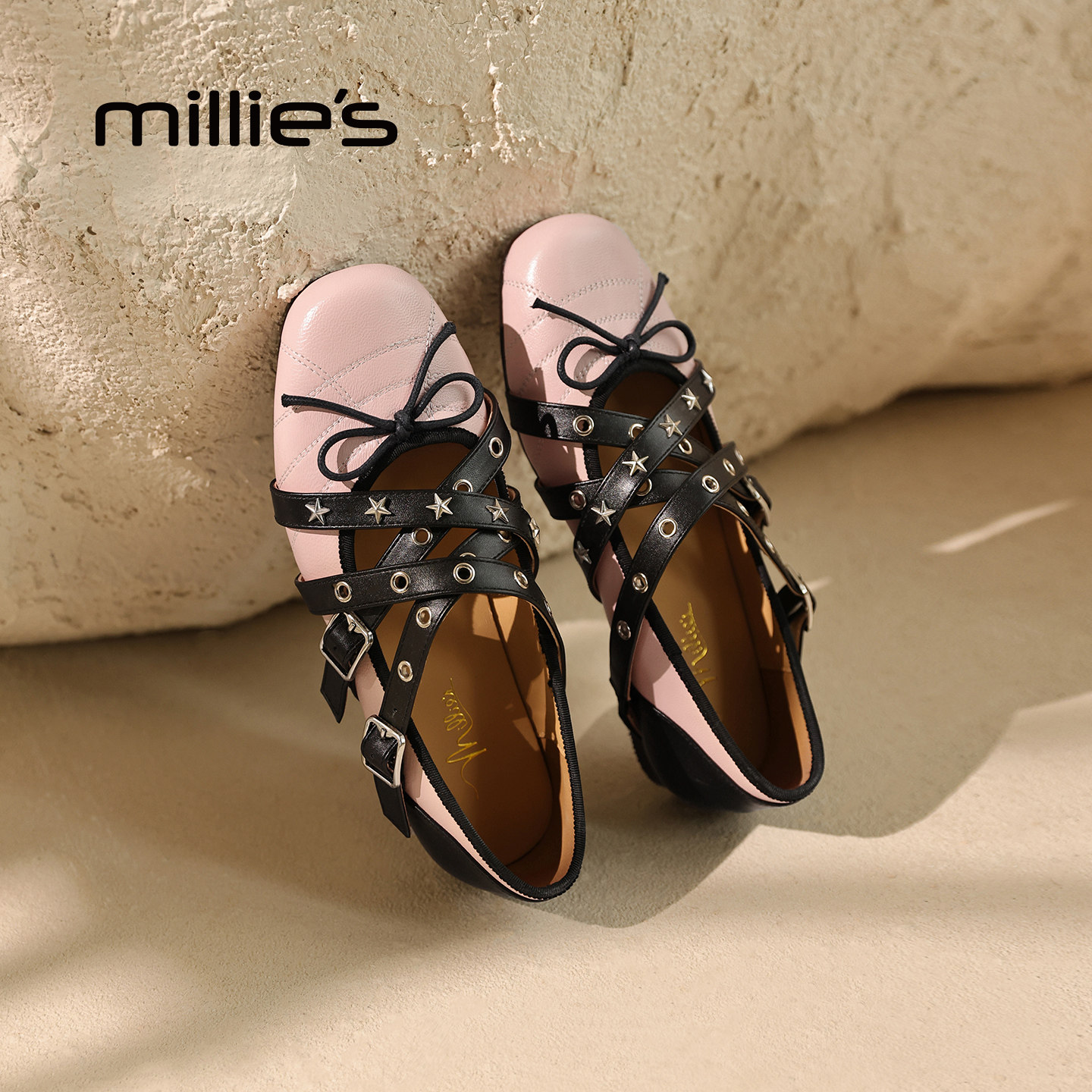 MILLIE'S/妙丽复古风玛丽珍鞋女款真皮交叉皮带扣小众设计小皮鞋,女鞋,玛丽珍鞋,淘宝优惠券,粉丝福利购,淘宝优惠卷