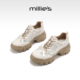 休闲鞋 MILLIE 子深口单鞋 妙丽时尚 厚底系带网面鞋 新款 女鞋 春季