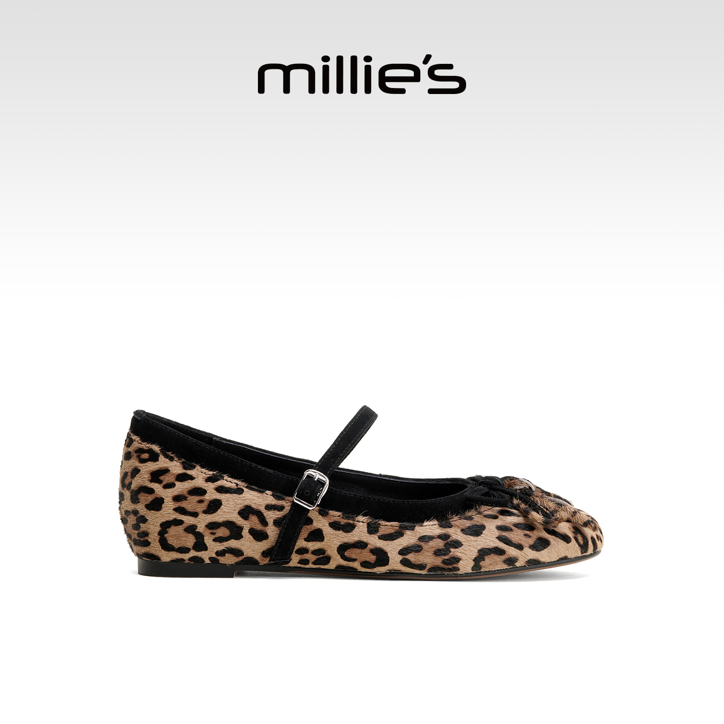 millies妙丽复古豹纹玛丽珍鞋