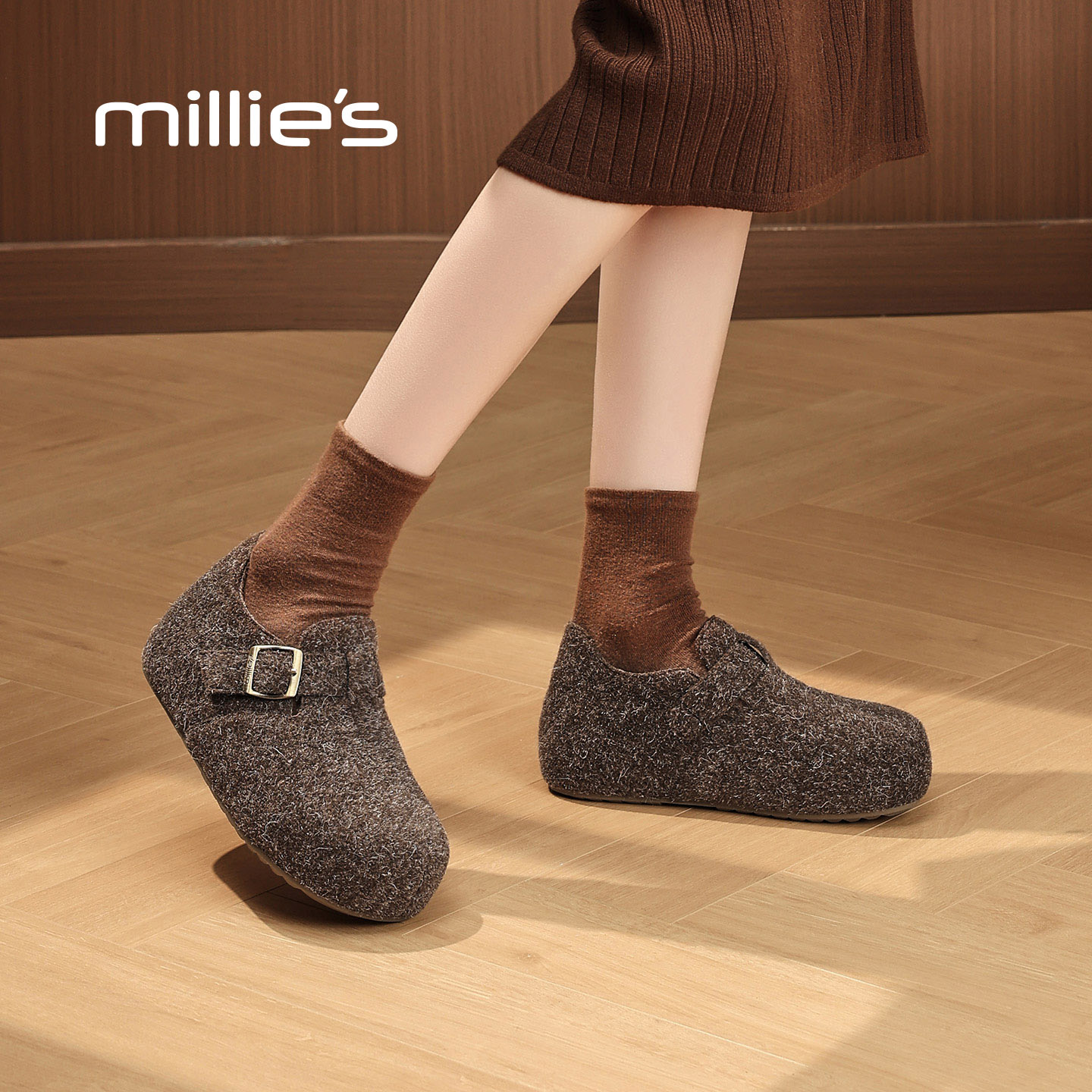 millies妙丽加绒勃肯鞋女鞋