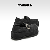 女鞋 厚底加绒休闲鞋 2025年秋冬季 millies妙丽复古大头勃肯鞋 新款