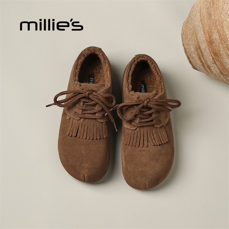millies妙丽加绒毛毛懒勃肯鞋