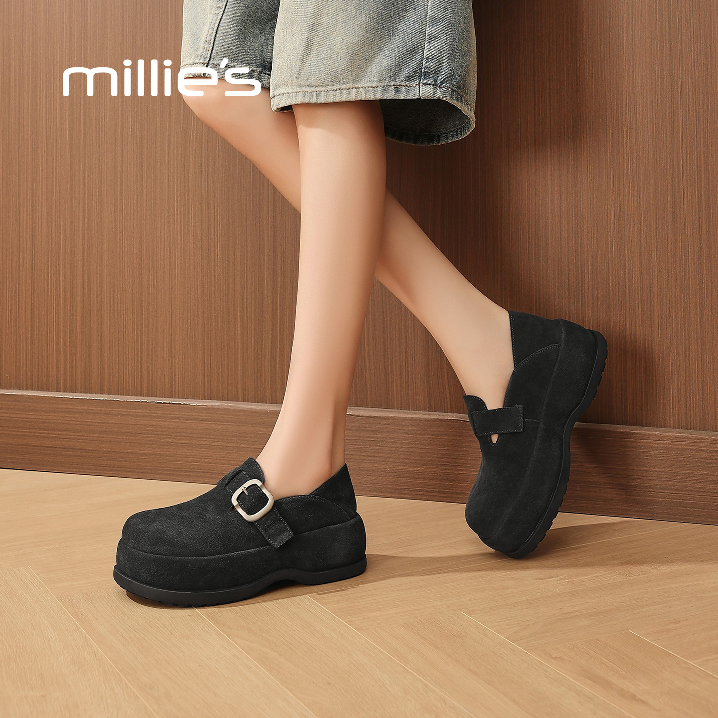 millies妙丽女鞋复古时尚勃肯鞋