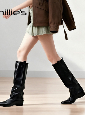 millies妙丽两穿瘦瘦靴女靴2025年秋冬季新款复古长筒高筒时装靴