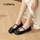 春季 妙丽圆头玛丽珍鞋 MILLIE 女款 黑色T字扣带复古优雅单鞋 新款