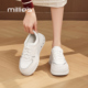 子2026春夏新款 MILLIE 女款 百搭增高松糕休闲鞋 妙丽厚底小白鞋