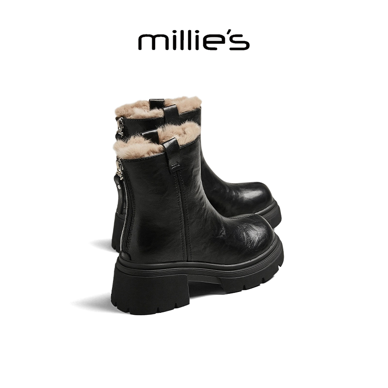 millies妙丽加绒雪地靴短靴