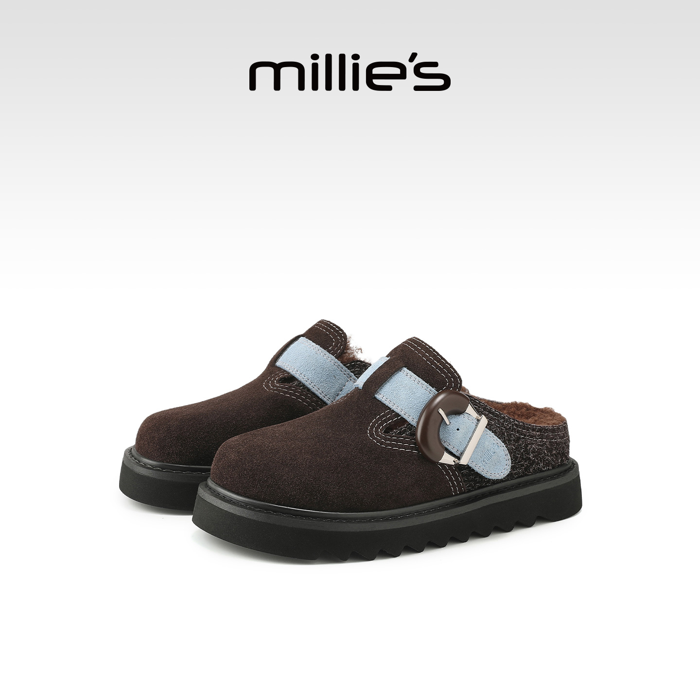millies妙丽勃肯鞋加绒半拖女鞋