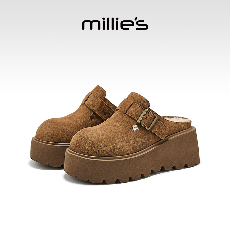 millies妙丽冬季新款勃肯拖鞋