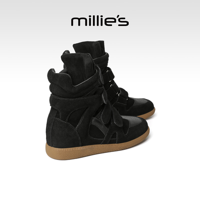 millies妙丽厚底魔术贴短筒靴
