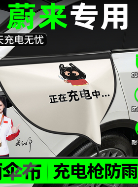 蔚来ES6EC6ES8ET5汽车实用配件用品新能源电车充电口枪防雨保护罩