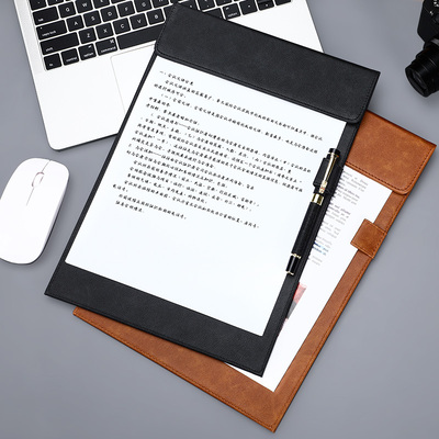 A4商务多功能销售文件夹板夹合同本房产签单夹皮质菜单夹账单板夹