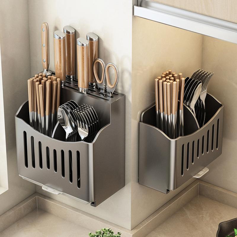 不锈钢厨房沥水筷子筒上墙壁
