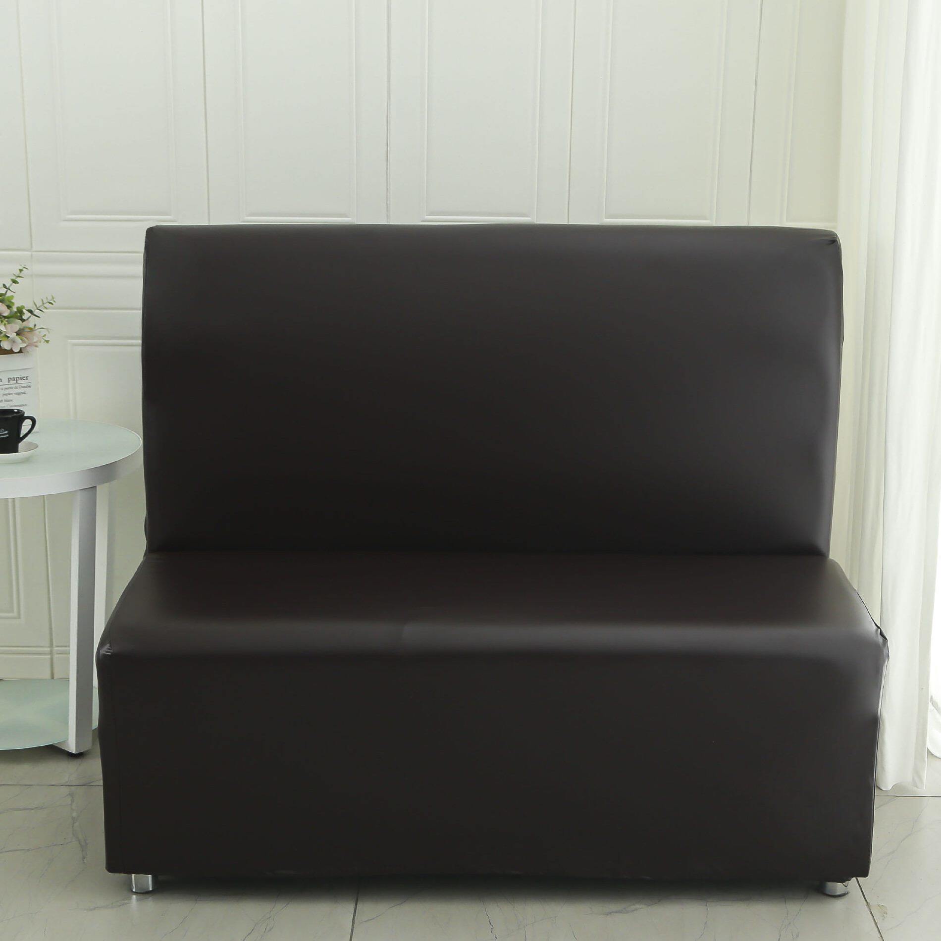 无扶手卡座饭店皮面沙发套全包转角贵妃脚踏套椅套面卡座套简约