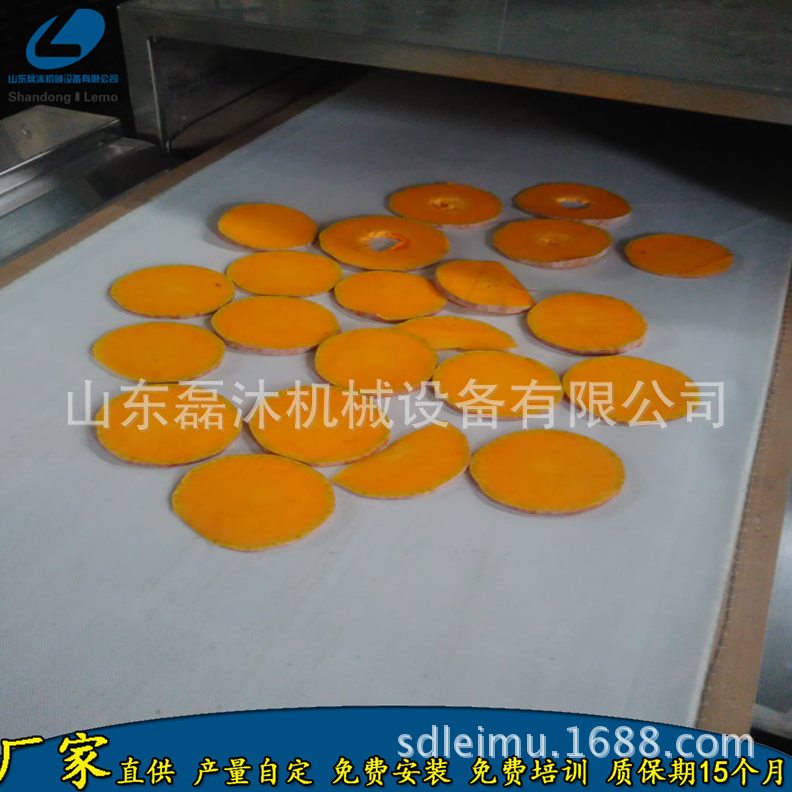 直销磊沐水果蔬菜烘干脱水设备 果脯干燥除菌机 南瓜干干燥流水线
