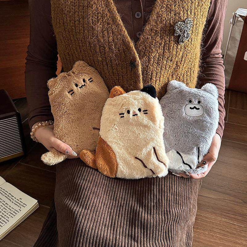 毛绒猫咪热水袋注水小号迷你暖水袋敷肚子暖手袋可爱灌水小暖手宝