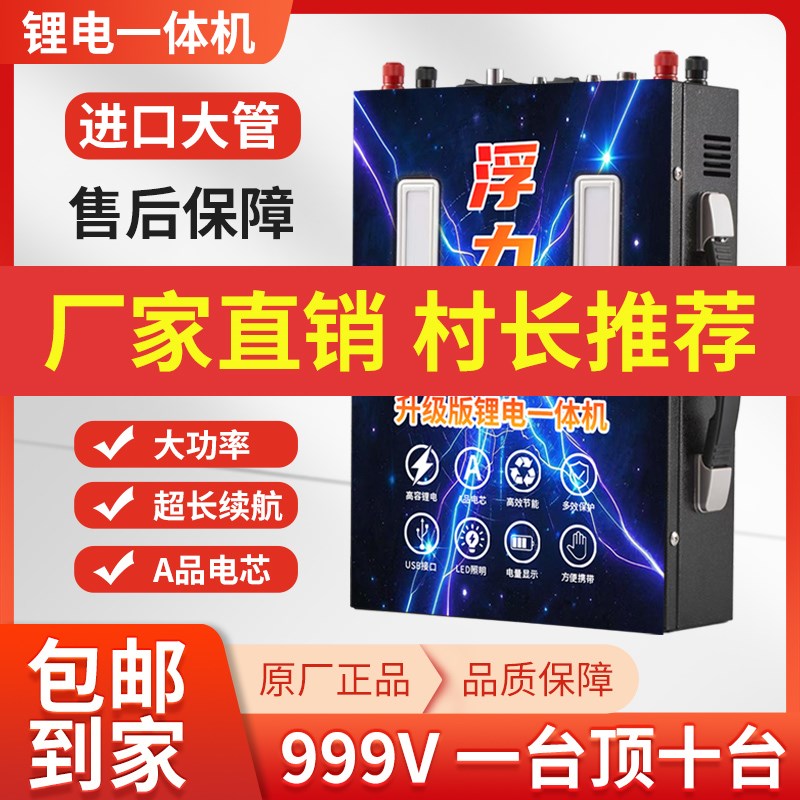 999v锂电池一体机大q功率一整套逆变升压轻便多功能动力新能锂电