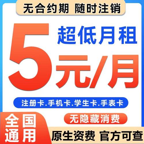 中国联通流量卡儿童手表注册卡4g5g低月租