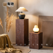 服装 店摆件方形树桩创意底座实木墩子民宿覆古原木边角几根雕花架