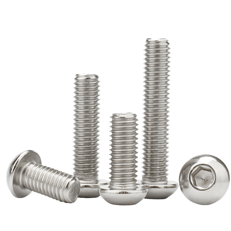 304不锈钢半圆头内六角螺丝钉盘头螺栓长M4M5M6X4X5X6X80*90*100