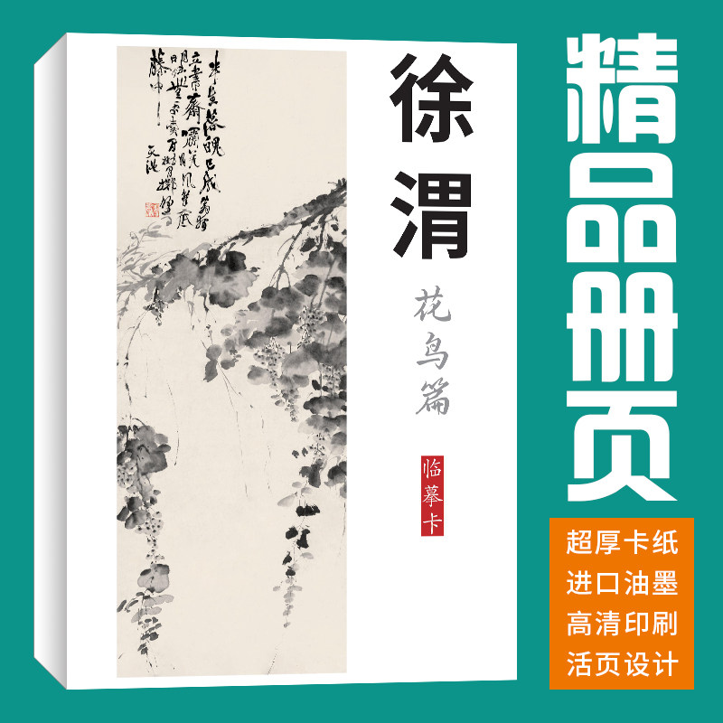 40张花鸟徐渭国画临摹卡画集册页初学者套装成人入门高清培训