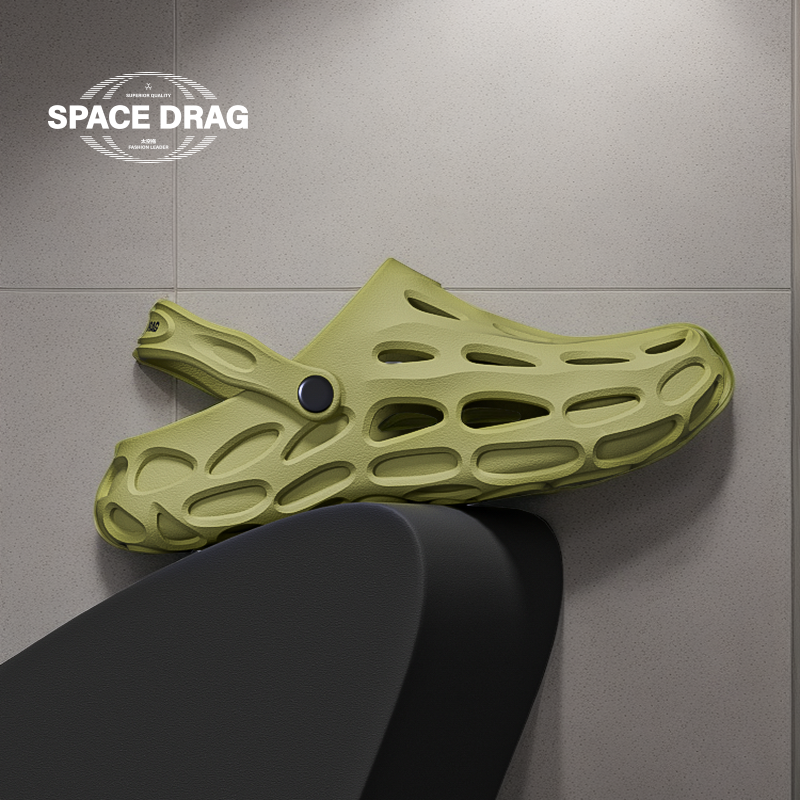 太空拖男士包头拖夏季户外防滑透气厚底增高踩屎感高端外穿沙滩鞋