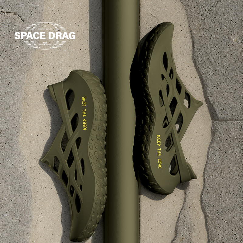 太空拖夏季户外防滑运动洞洞鞋