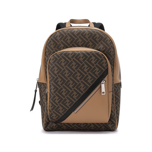 7VZ074 涂层面料配皮FF图案手提双肩包背包 A9XS 男士 Fendi芬迪