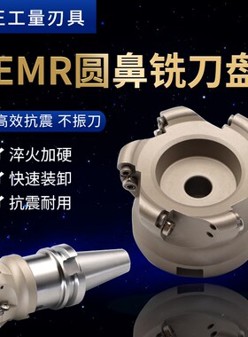 EMR圆鼻铣刀盘CNC刀头面铣刀盘 EMRW圆鼻刀盘5R6R 50 63 80 100