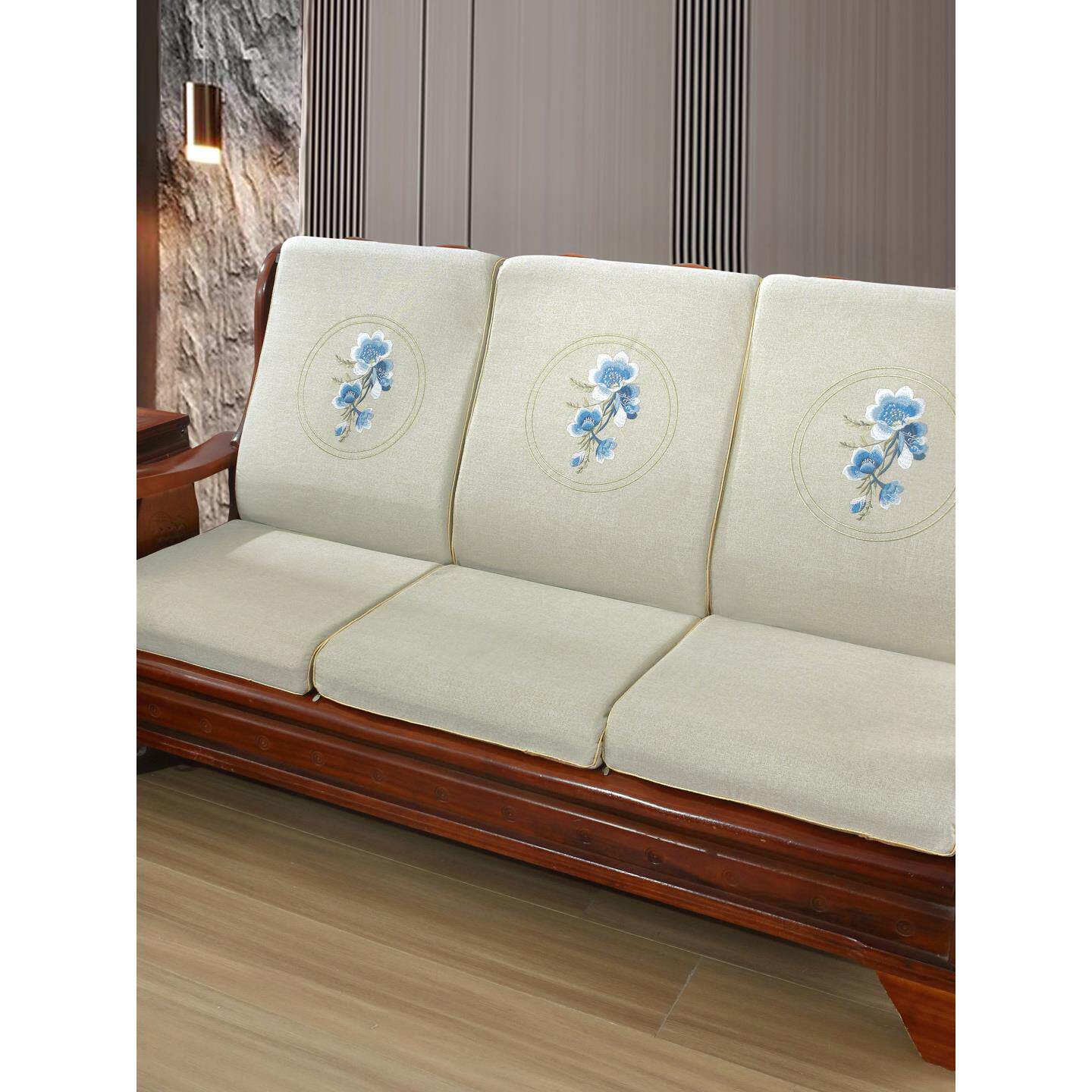 加厚防滑中式实木沙发靠背靠垫，四季无障碍豪华风格高密度海绵春