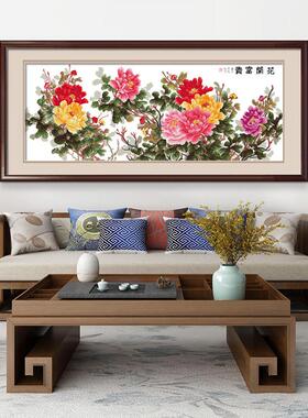 蒙娜丽莎十字绣花盛开财富199.8厘米牡丹2025新客厅卧室线绣手绣