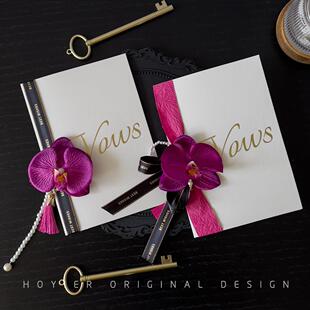 花亦新品结婚新人誓言卡婚礼新娘新郎致词卡誓言本玫红黑色系流行