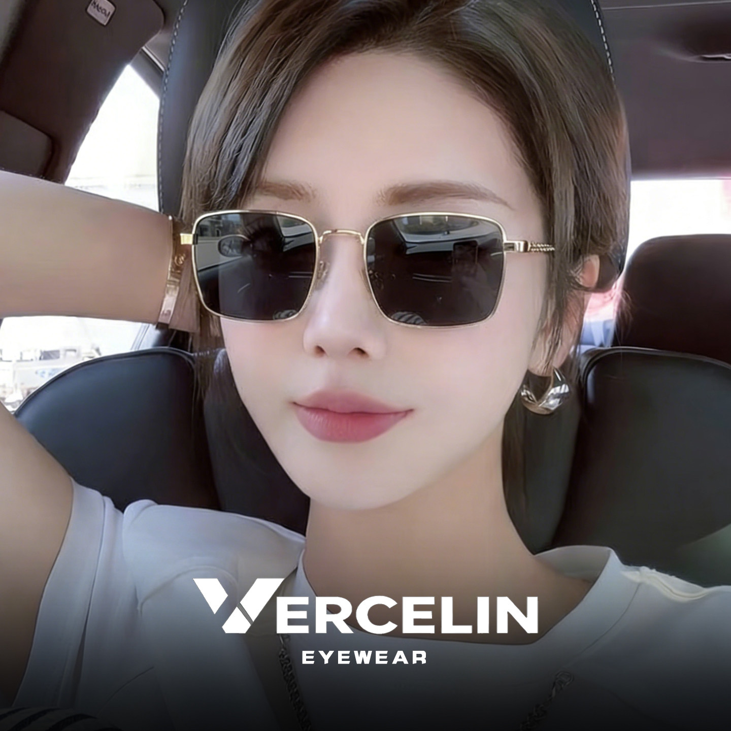 复古老钱风女士高级感墨镜显脸小2026新款方形太阳眼镜近视带度数