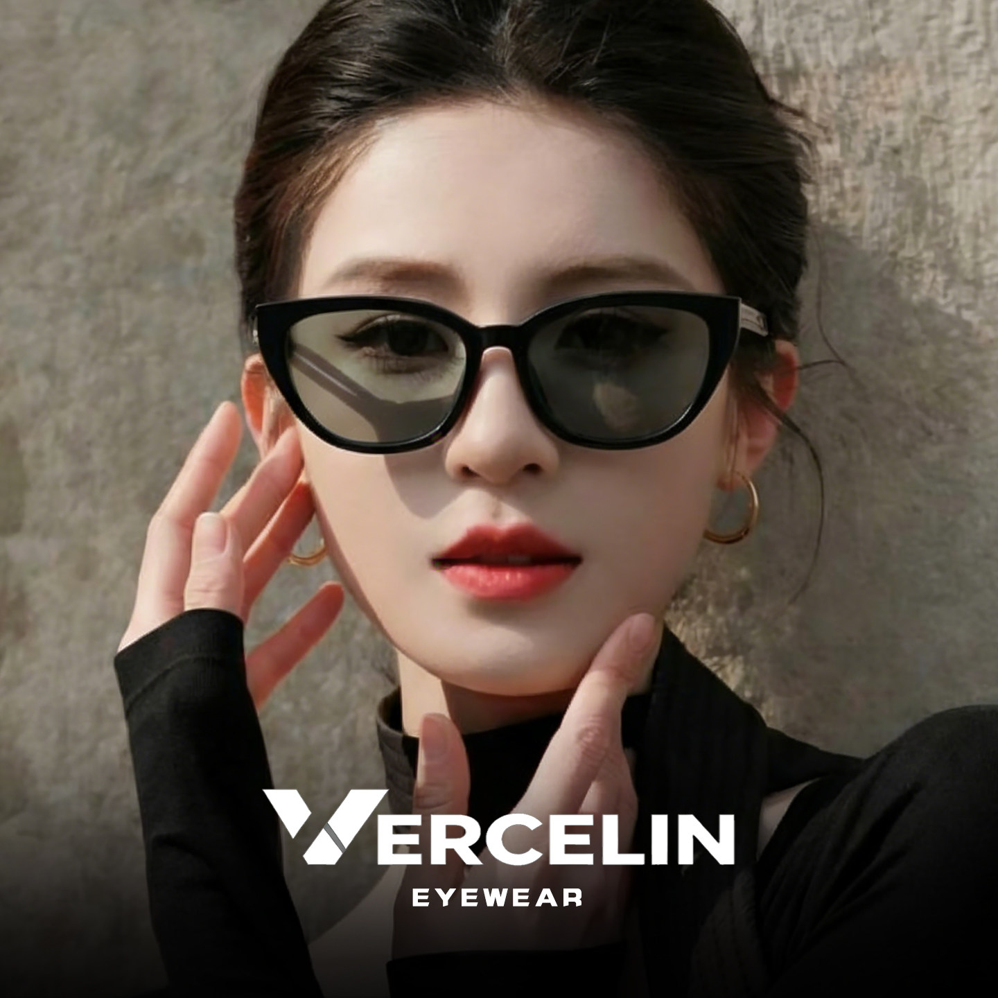 复古猫眼浅色墨镜女高级感2026新款偏光太阳眼镜显脸小近视带度数