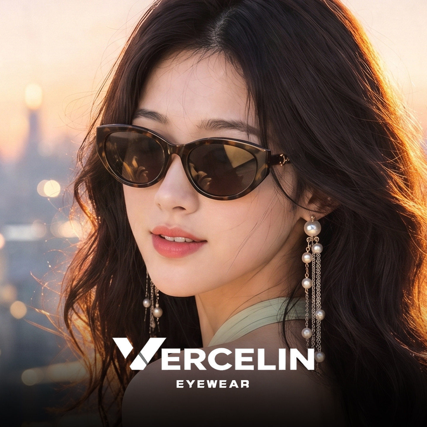 复古玳瑁猫眼墨镜女高级感显脸小偏光防紫外线太阳眼镜近视带度数