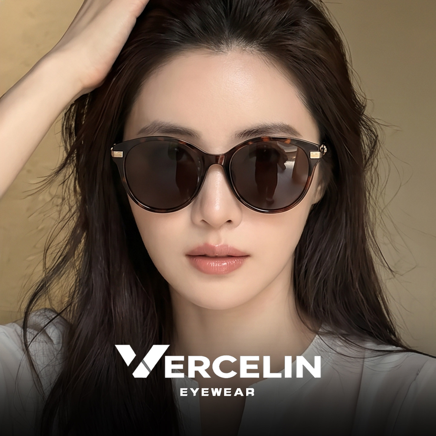 大框玳瑁猫眼墨镜女高级感适合方圆脸偏光太阳眼镜防紫外线带度数