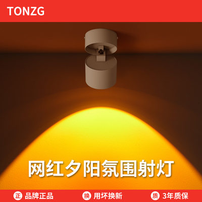 明装夕阳红洗墙走廊玄关照画过道灯走廊商铺背景嵌入式日不落射灯