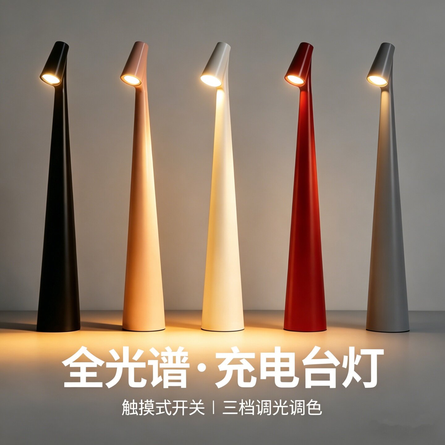 北欧现代设计充电小台灯桌面阅读看书护眼中式装饰卧室氛围床头灯