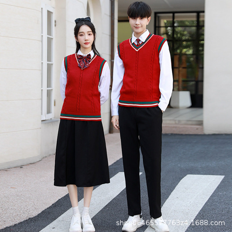 中学生运动会毕业班服套装初中生高中生朗诵合唱团演出服长裙背心